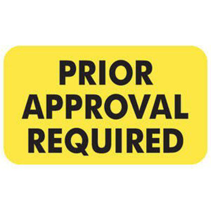 Picture of Pre-Printed Label Advisory Label Fluorescent Chartreuse PRIOR APPROVAL REQUIRED Black Safety and Instructional 7/8 X 1-1/2 InchMAP5500