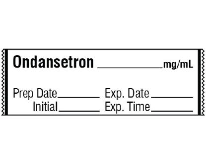 Picture of Drug Label Shamrock Anesthesia Label Ondansetron mg/mL Prep Date_Exp Date_ Initial_Exp Time_ White 1/2 X 1 InchSA-3251-EXP