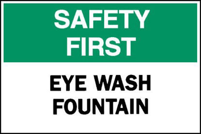 Picture of Wall Sign First Aid Sign Safety First Eye Wash Fountain19102343
