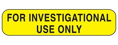 Picture of Pre-Printed Label Indeed Advisory Label Yellow Paper For Investigational Use Only Black Safety and Instructional 3/8 X 1-5/8 Inch2374