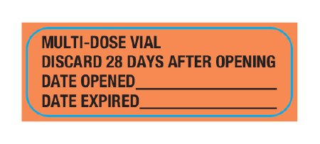 Picture of Pre-Printed Label UAL™ Anesthesia Label Fluoresent Red Fluorescent Paper Mutildose Syringe LabelUL353591V