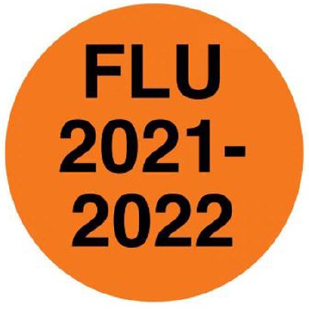 Picture of Pre-Printed Label UAL™ Safety Data Orange Fluorescent Paper Flu 2021 - 2020 Black 1/2 Inch DiameterULFLU2122