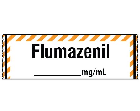 Picture of Drug Label Shamrock Anesthesia Label Tape Flumazenil_mg/mL Orange / White 1/2 X 1 InchSA-2110