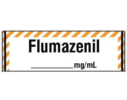 Picture of Drug Label Shamrock Anesthesia Label Tape Flumazenil_mg/mL Orange / White 1/2 X 1 InchSA-2110
