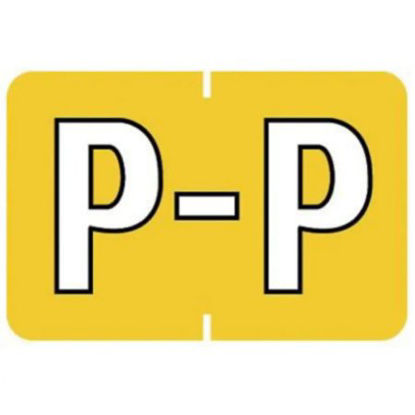 Picture of Pre-Printed Label Barkley® Chart Tab Yellow Laminated P P White Alpha Series 23 X 1-1/2 Inch901-34134