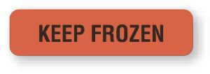 Picture of Pre-Printed Label UAL™ Auxiliary Label Red Fluorescent Paper Keep Frozen Black Temperature Control 5/16 X 1-1/4 InchULPS105