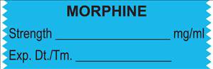 Picture of Drug Label UAL™ Anesthesia Label Tape Morphine Strength_mg/mL Exp Dt Tm Light Blue 1/2 X 1-1/2 InchULTJ066