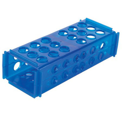 Picture of 4-Way Test Tube Rack 60 Place 13 X 75 mm / 13 X 100 mm / 16 X 100 mm / 16 X 125 mm / 17 X 120 mm Blue 2-4/5 X 3-4/5 X 9-1/8 Inch120684