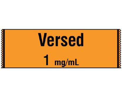 Picture of Drug Label Shamrock Anesthesia Label Versed 1mg/mL Orange 1/2 X 1 InchSA-215