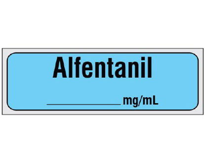 Picture of Drug Label Shamrock Anesthesia Label Alefentanil___mg/mL Blue 1/2 X 1 InchSA-240-PRE