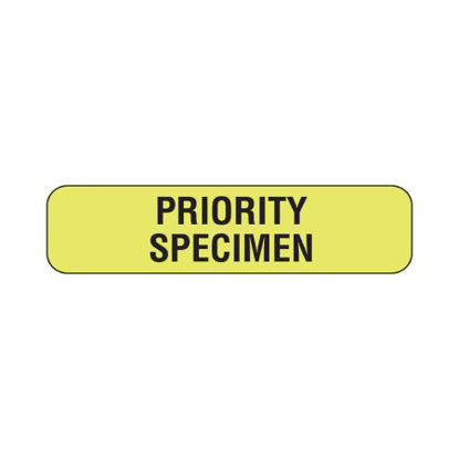 Picture of Pre-Printed Label Laboratory Use Chartreuse Vac Priority Specimen Black Lab / Specimen 5/16 X 1-1/4 InchUPCR-1071