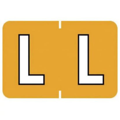Picture of Pre-Printed Label Barkley® Chart Tab Yellow Laminated L L White Alpha Series 20 X 1-1/2 Inch901-34129