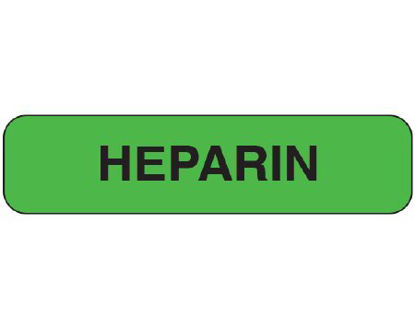 Picture of Pre-Printed Label Shamrock Anesthesia Label Green Heparin Black Medication Name 5/16 X 1-1/4 InchUPCR-1065