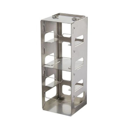Picture of Cryo Storage Box Freezer Rack Nalgene™ 3-1/4 X 3-3/8 X 8-3/4 Inch Metallic Stainless Steel 4 Shelf CapacityDS5035-0004