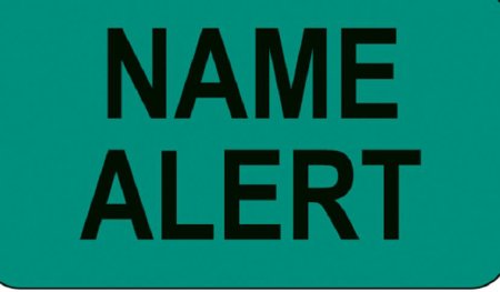 Picture of Pre-Printed Label Communication Fill In Green Paper Name Alert Black 1 X 1-3/4 Inch17616