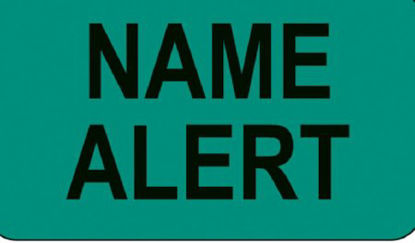 Picture of Pre-Printed Label Communication Fill In Green Paper Name Alert Black 1 X 1-3/4 Inch17616