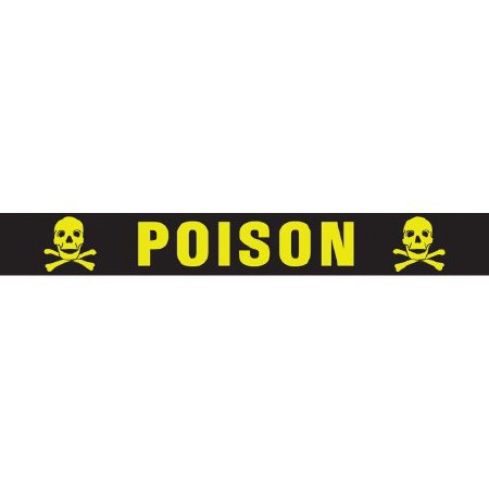Picture of Pre-Printed Label Warning Label Chartreuse Paper Poison Yellow Caution 1/2 X 1 InchWTP-412