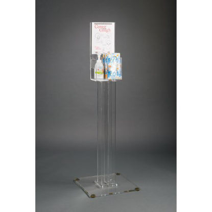 Picture of Respiratory Hygiene Station Clear PETG Manual 2 Compartment Floor StandRESPH-S