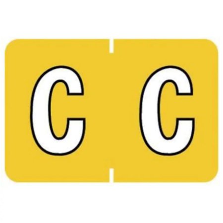 Picture of Pre-Printed Label Barkley® Chart Tab Yellow Laminated C C White Alpha Series 13 X 1-1/2 Inch901-34120Q
