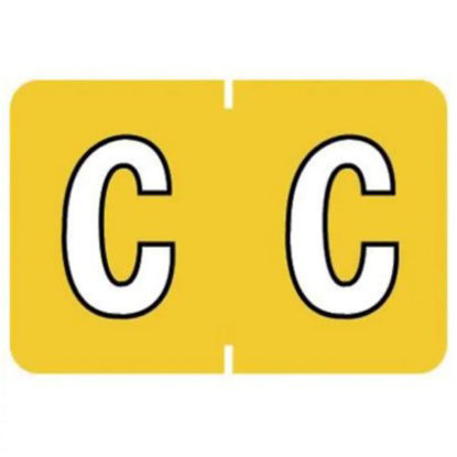 Picture of Pre-Printed Label Barkley® Chart Tab Yellow Laminated C C White Alpha Series 13 X 1-1/2 Inch901-34120Q