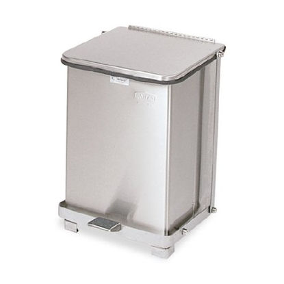 Picture of Trash Can Rubbermaid® Defenders® 7 gal. Square Silver Stainless Steel Step OnRCPST7SSPL