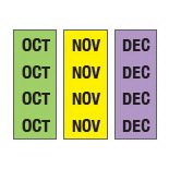 Picture of Pre-Printed Label Key Surgical® Multipurpose Label Lavender / Lime Green / Yellow Tape Month Patterned 1/4 InchT-904-01