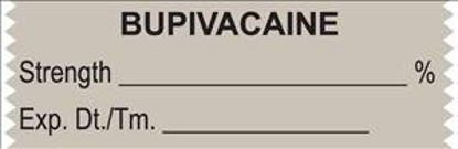 Picture of Drug Label UAL™ Anesthesia Label Tape Bupivacaine Strength_% Exp Dt Tm Gray 1/2 X 1-1/2 InchULTA210