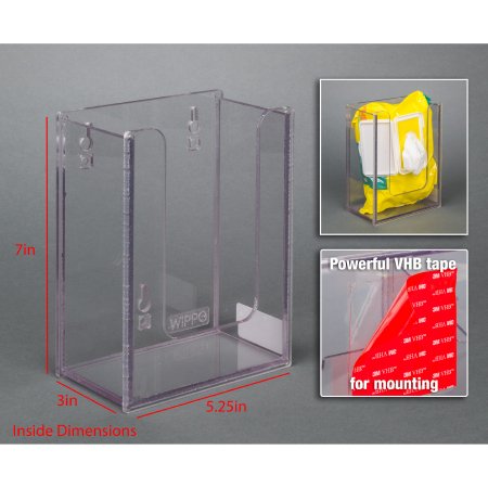 Picture of Wipe Bag Holder Clear PETG Manual One Package Wipes VHB Tape MountWIPPG-T