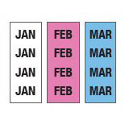 Picture of Pre-Printed Label Key Surgical® Multipurpose Label Light Blue / Pink / White Tape Month Patterned 1/4 InchT-901-01