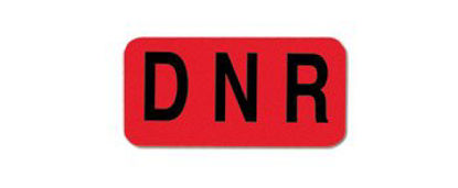 Picture of Pre-Printed Label Barkley® Instructional Label Red Autoclavable DNR Black Safety and Instructional 1-1/2 X 3/4 Inch1646-34