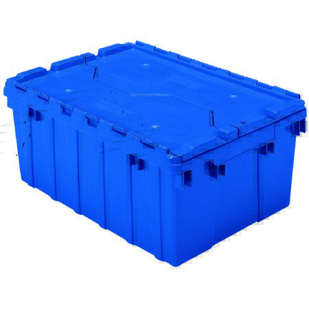 Picture of Attached Lid Container Akro-Mils® Blue Industrial Grade Polymers 9 X 15-1/4 X 21-1/2 Inch39085BLUE