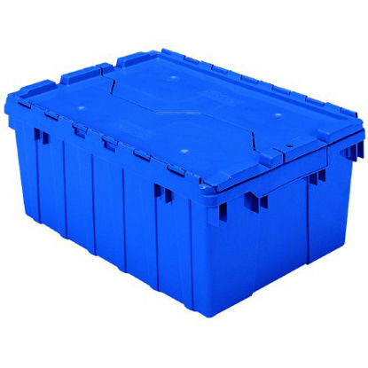Picture of Attached Lid Container Akro-Mils® Blue Industrial Grade Polymers 9 X 15-1/4 X 21-1/2 Inch39085BLUE