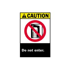 Picture of Door Sign Caution Brady™ Caution: Do Not Enter, With Pictogram19038027