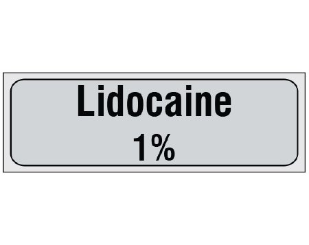 Picture of Drug Label Shamrock Anesthesia Label Lidocaine / 1% Gray 1/2 X 1 InchSA-3003-PRE