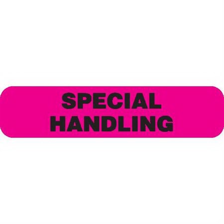 Picture of Pre-Printed Label Laboratory Use Flourescent Pink Paper Special Handling Black Lab / Specimen 3/4 X 1-3/5 Inch6451
