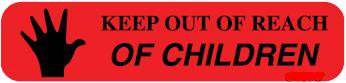 Picture of Pre-Printed Label Barkley® Auxiliary Label Red Keep Out Of Reach Of Children Black Safety and Instructional1-19G