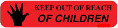 Picture of Pre-Printed Label Barkley® Auxiliary Label Red Keep Out Of Reach Of Children Black Safety and Instructional1-19G