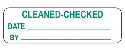 Picture of Pre-Printed Label Indeed Communication Fill In White Paper Cleaned-Checked Date_By_ Green 3/4 X 2-1/2 Inch17634