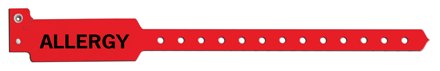 Picture of Identification Wristband Sentry® Superband® Alert Bands® Alert Band Permanent Snap Allergy5075-16-PDM