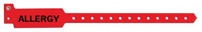 Picture of Identification Wristband Sentry® Superband® Alert Bands® Alert Band Permanent Snap Allergy5075-16-PDM