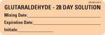 Picture of Drug Label MedVision® Anesthesia Label Glutaraldehyde 28 Day Solution Mixing Date_ExpirationDate_ Int Orange 1 X 2-15/16 InchMV06FO9674