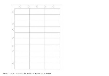 Picture of Blank Label pdc® Chart Tab White Paper 1 X 2-1/2 InchWBW-AX51
