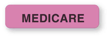 Picture of Pre-Printed Label UAL™ Auxiliary Label Pink Paper Medicare Black 5/16 X 1-1/4 InchULAC142