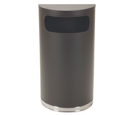 Picture of Trash Can Tough Guy 9 gal. Half Round Black Powder Coated Steel Side Opening4PGG7