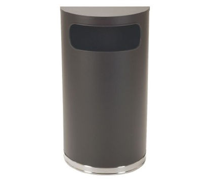 Picture of Trash Can Tough Guy 9 gal. Half Round Black Powder Coated Steel Side Opening4PGG7