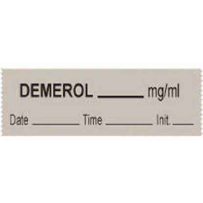 Picture of Drug Label PDC® Anesthesia Label Demerol_mg/mL Date_Time_Int_ Gray 1/2 X 1 Inch59709326