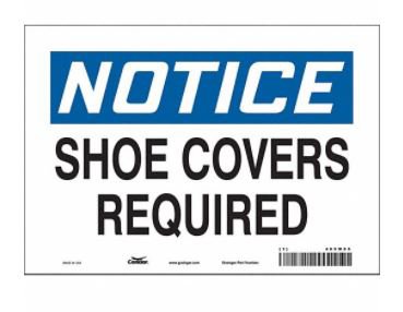 Picture of Wall Sign Caution Condor Notice Shoe Covers Requied465W65