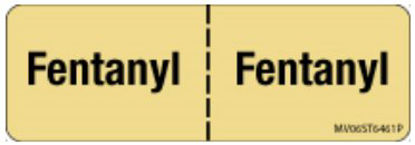 Picture of Drug Label Barkley® Anesthesia Label Fentanyl Blue 1/2 X 1-1/2 InchANN