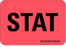 Picture of Pre-Printed Label Barkley® Advisory Label Red Stat Black Alert Label 1 X 1-7/16 InchMV03FR0939