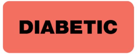 Picture of Pre-Printed Label Med-Alert™ Auxiliary Label Fluorescent Red Paper DIABETIC Black Safety and Instructional 2-1/2 X 15/16 Inch50730
